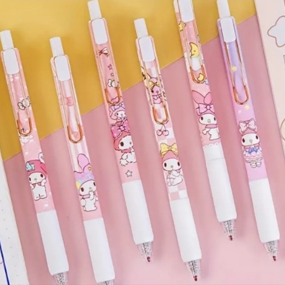 NEW Set of 5 Sanrio My Melody Pens Kawaii Cute Pink Office Supplies